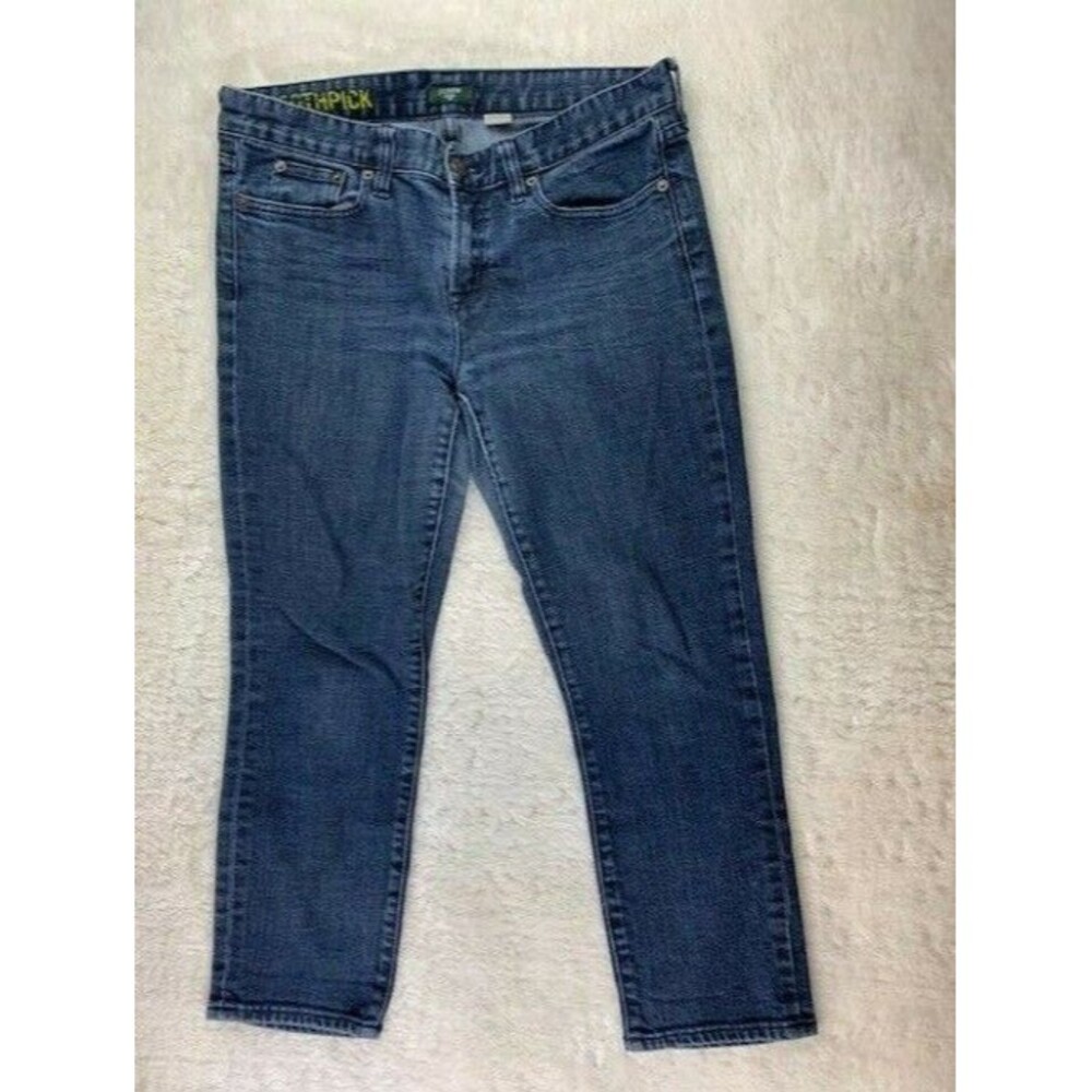J Crew Size 31 Womens Jeans Stretch Med Wash Skinny Ankle Mid Rise